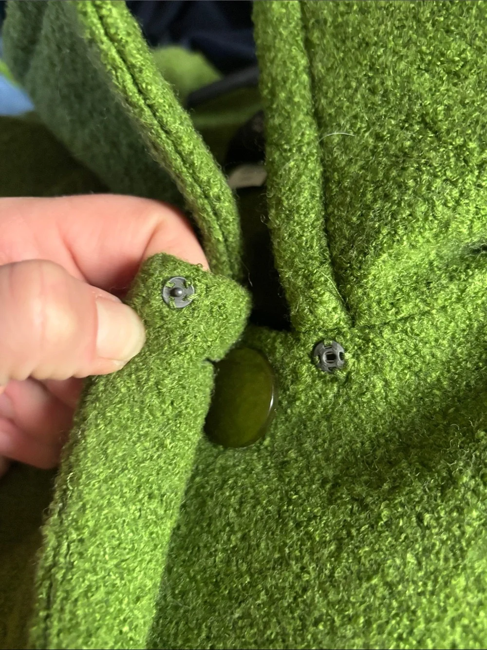 Spense Green Wool-Blend Cropped Pea Coat | Size M